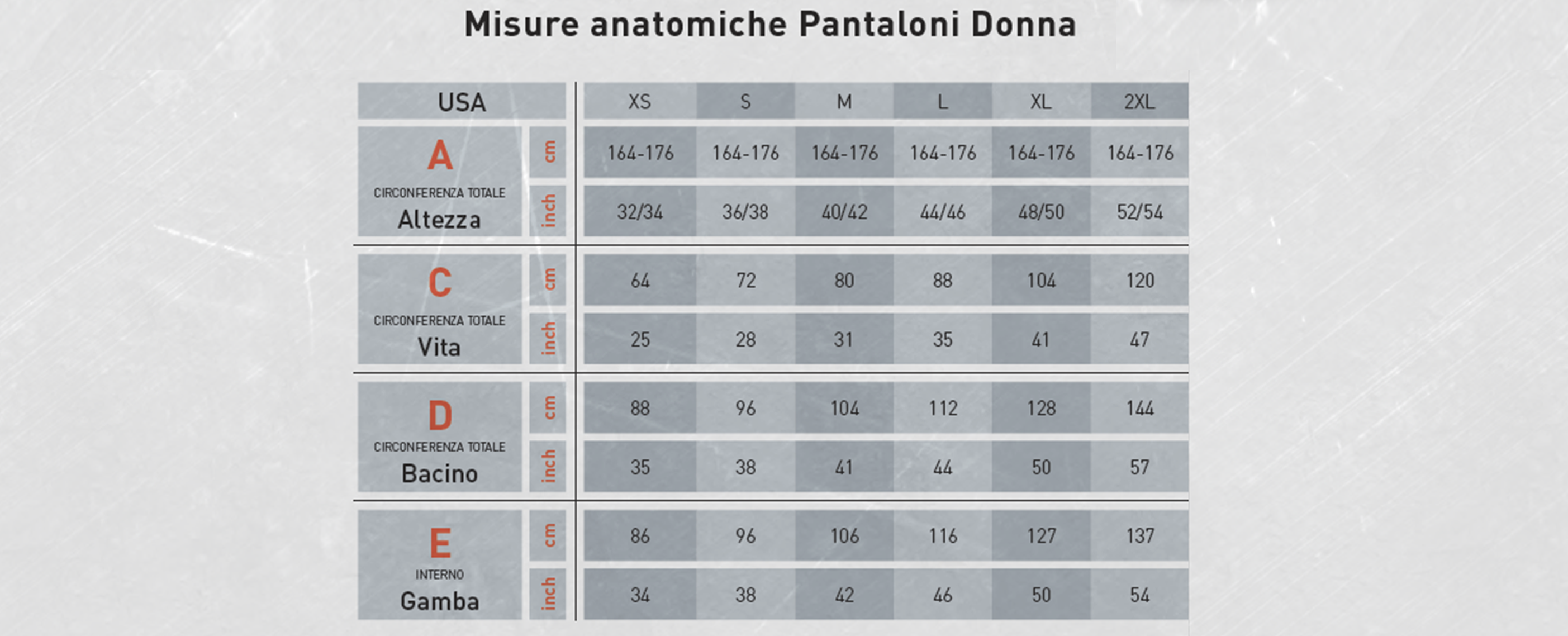 Convertitore taglie outlet pantaloni